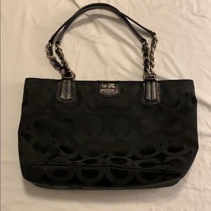 Coach Black Signature Tote Bag